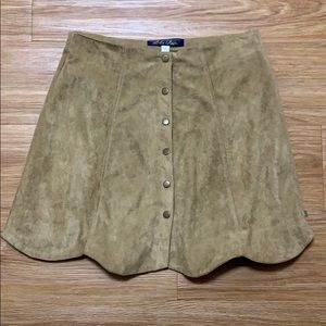 Francesca’s Suede Snap-up Skirt